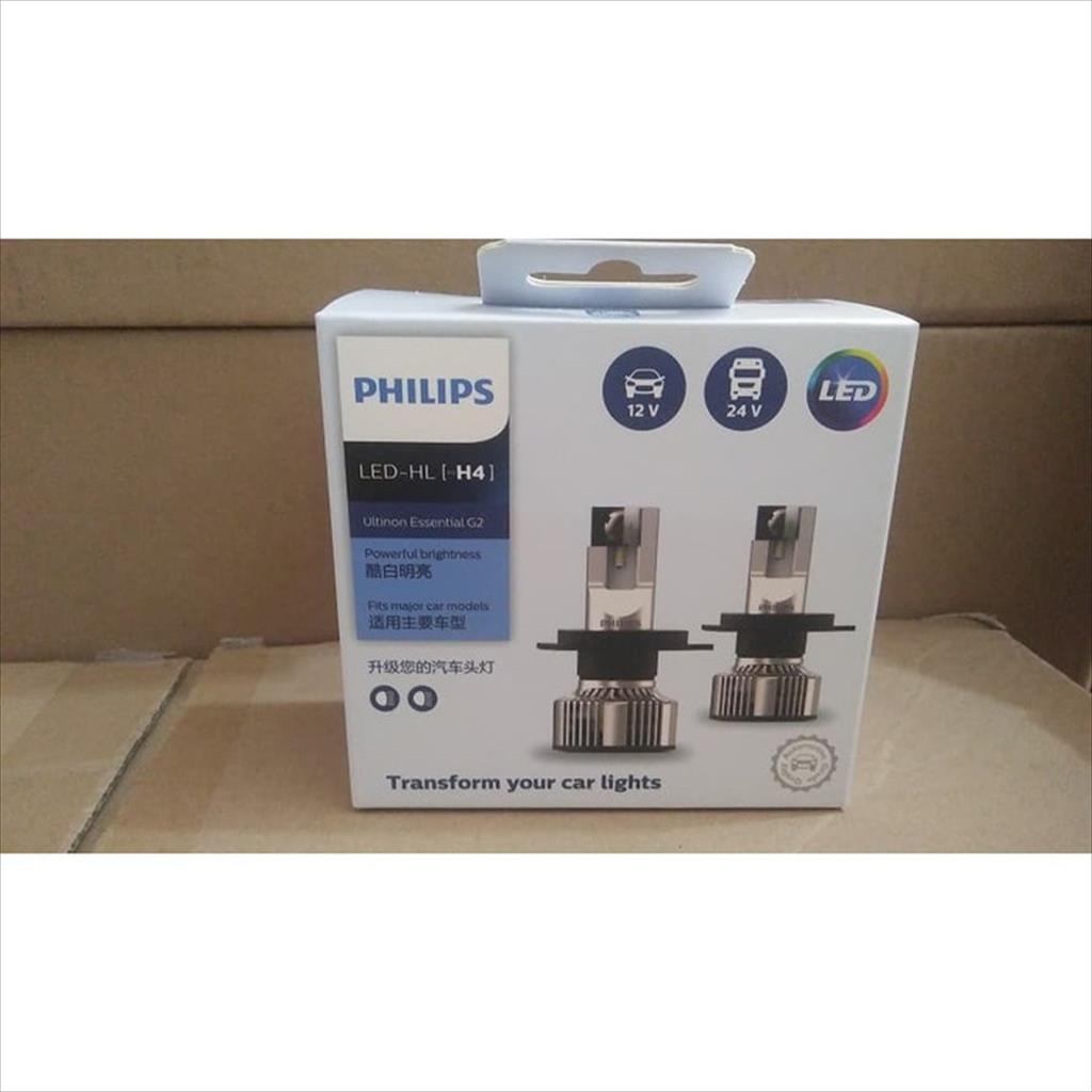 Bohlam Lampu Depan Besar LED HL Putih Philips H4 Ultinon Essential G2