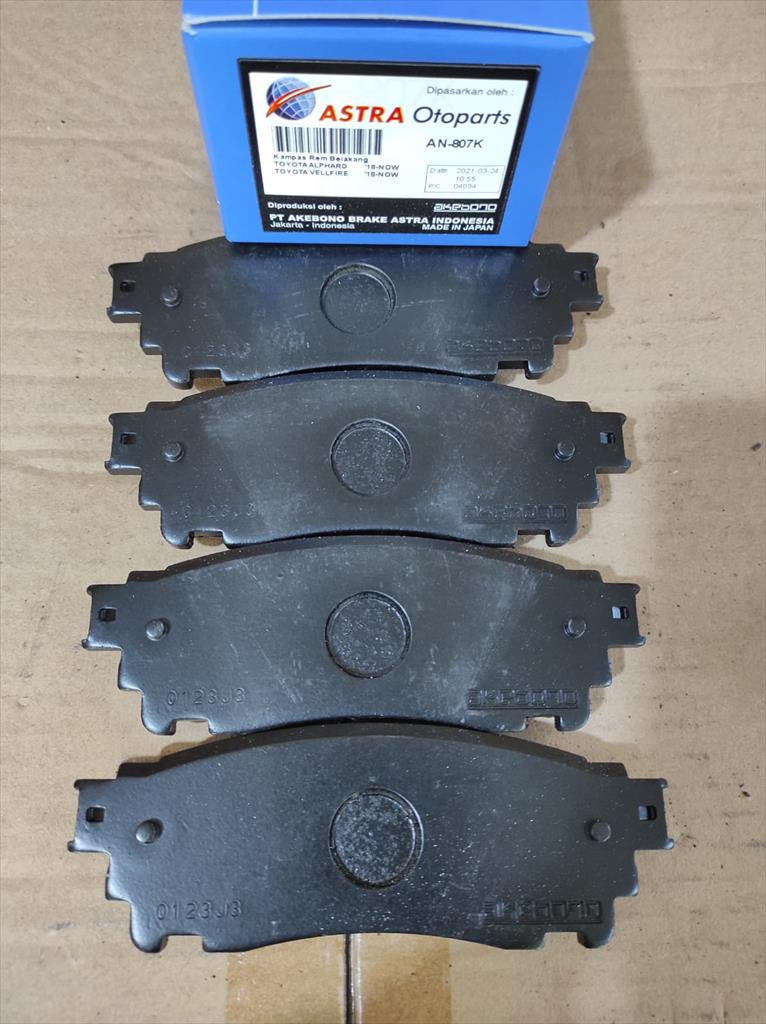 Kampas Rem Belakang Brake Pad Alphard Vellfire 18 Harrier 17 AN-807K