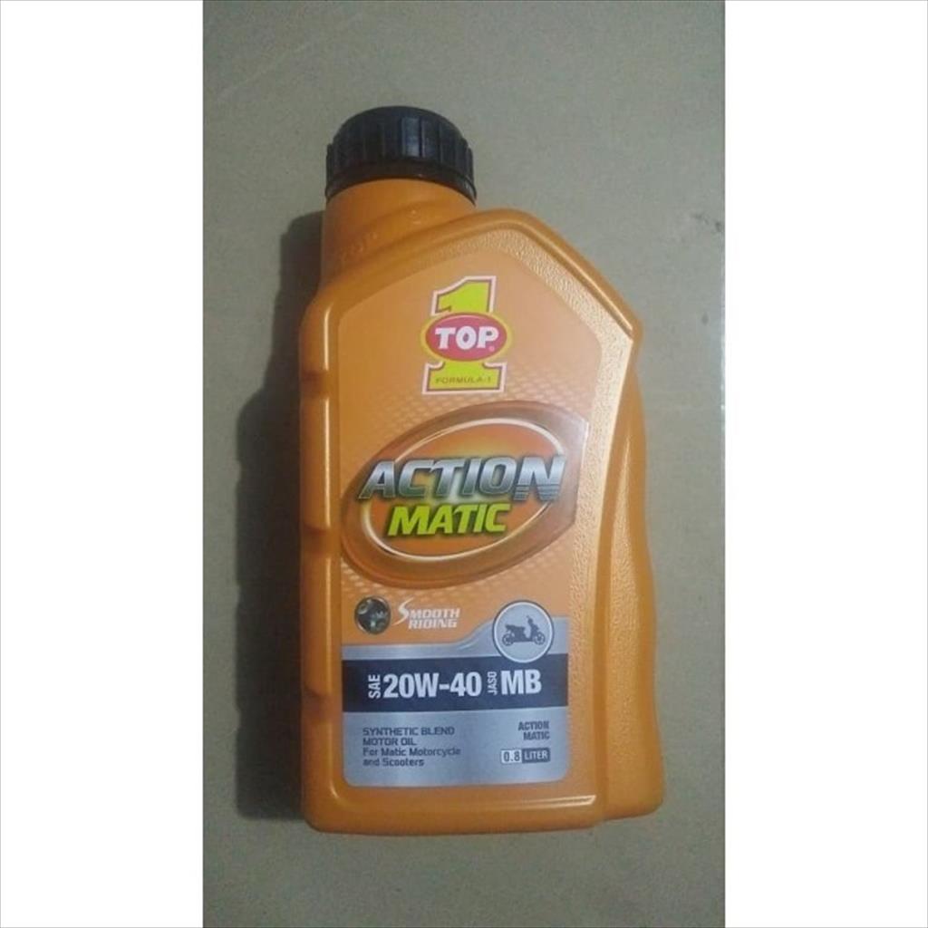 Oli Mesin Motor Top One Action Matic 20W-40 Jaso MB 800 cc USA