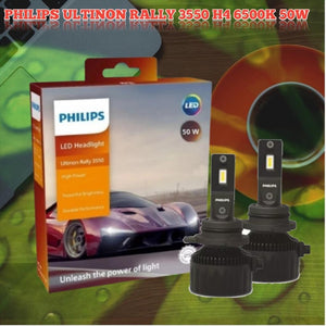 Bohlam Lampu Depan Besar LED Philips H4 Ultinon Rally 3550 50W 6500K