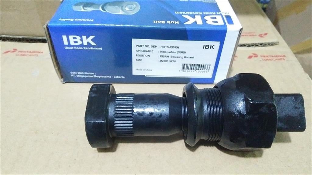 Baut Roda Hub Bolt Truk Hino Lohan Jumbo Suri Belakang Kanan IBK